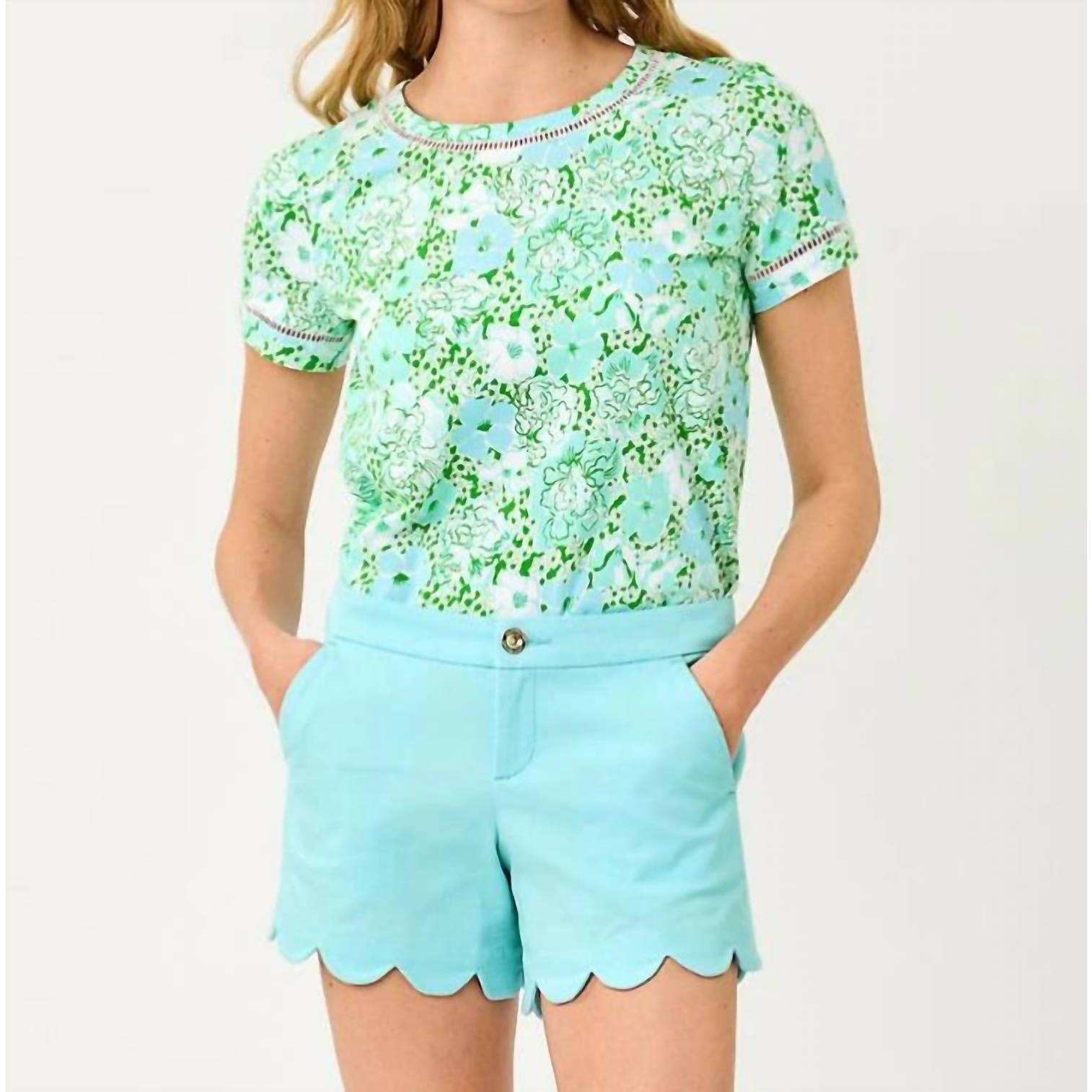New Lilly Pulitzer Clairmont Ladder Lace Knit Top In Mint Condition Burst Of Joy